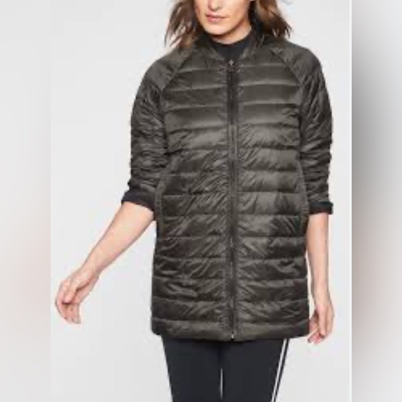 Athleta Jackets & Blazers - ATHLETA REVERSAWARM DOWN COAT - Reversible Black & Dark Grey